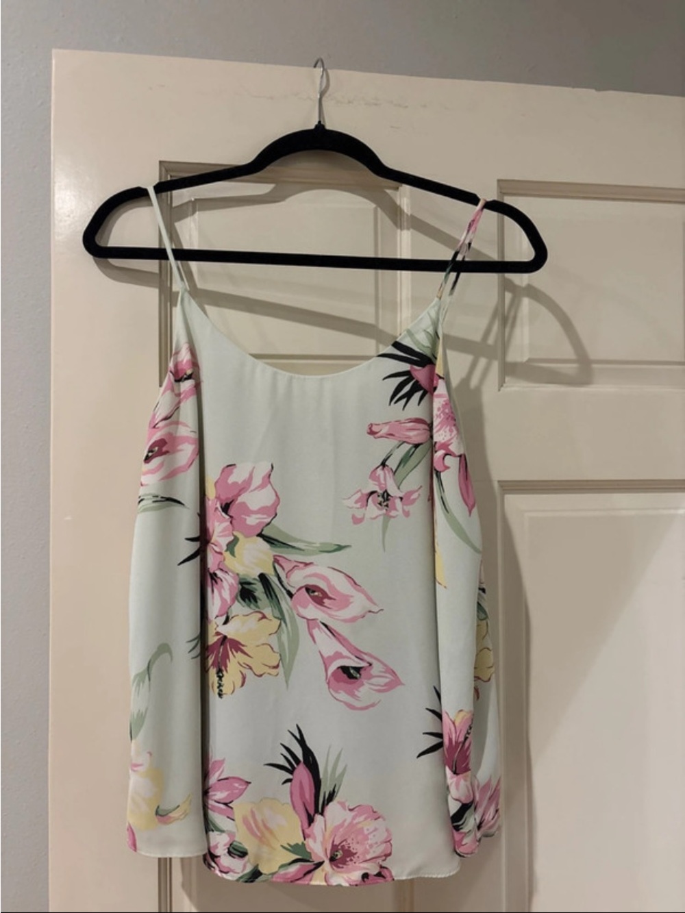 Bar III Mint Floral Spaghetti Strap Camisole